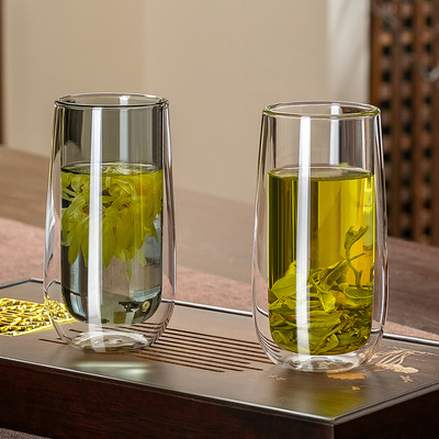 家用待客大容量双层加厚玻璃杯