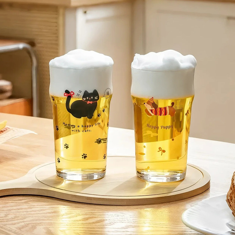 大容量玻璃啤酒杯高档调酒杯果汁饮料杯耐高温牛奶杯家用创意水杯,餐饮具,啤酒杯,淘宝优惠券,粉丝福利购,淘宝优惠卷