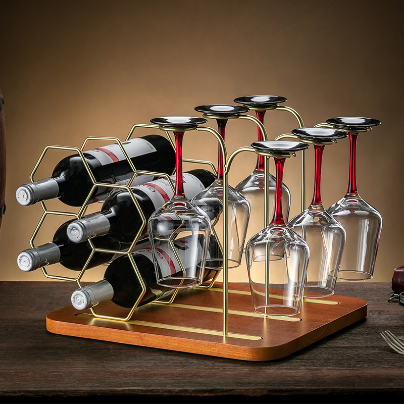 创意红酒架摆件酒柜家用斜放葡萄酒架展示架现代装饰轻奢酒瓶架子