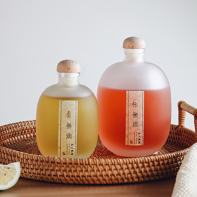青梅酒瓶空瓶泡酒专用玻璃瓶子密封果酒红酒酿酒分装酒容器小瓶子