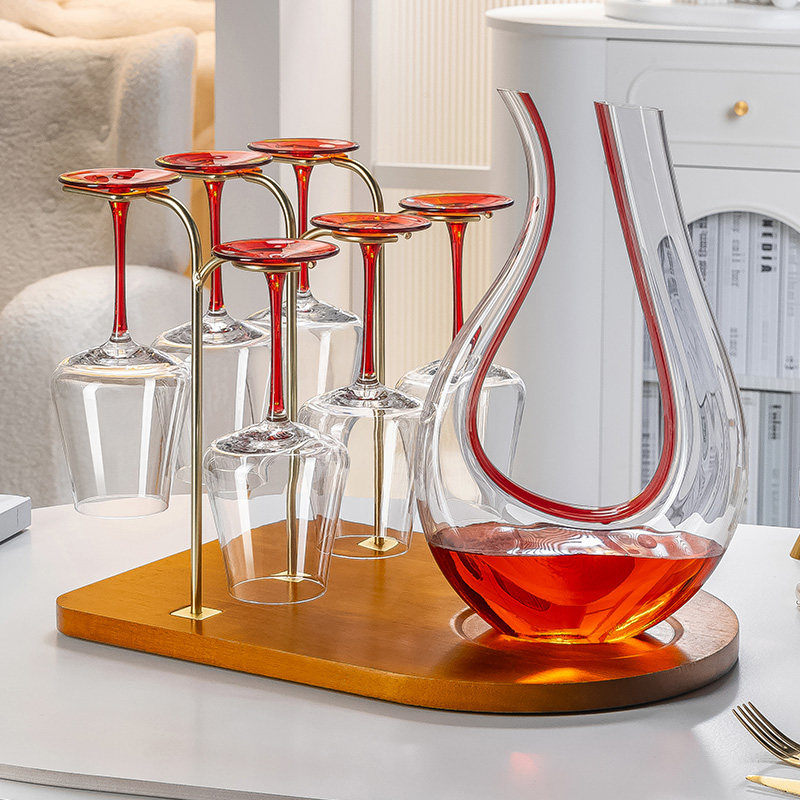 欧式水晶红酒杯醒酒器套装家用大号酒杯创意葡萄酒玻璃高脚杯6只,餐饮具,葡萄酒/红酒杯,淘宝优惠券,粉丝福利购,淘宝优惠卷