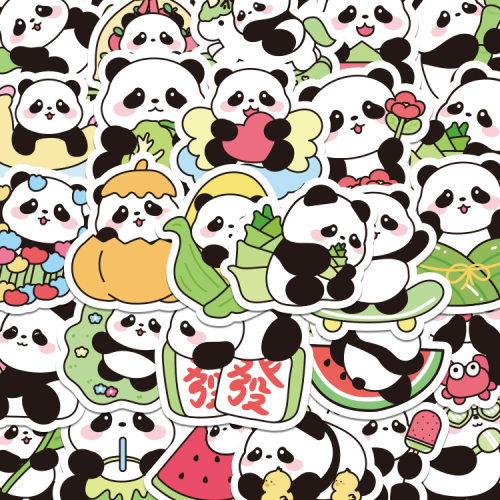 大熊猫贴纸可爱手账手机卡通贴画