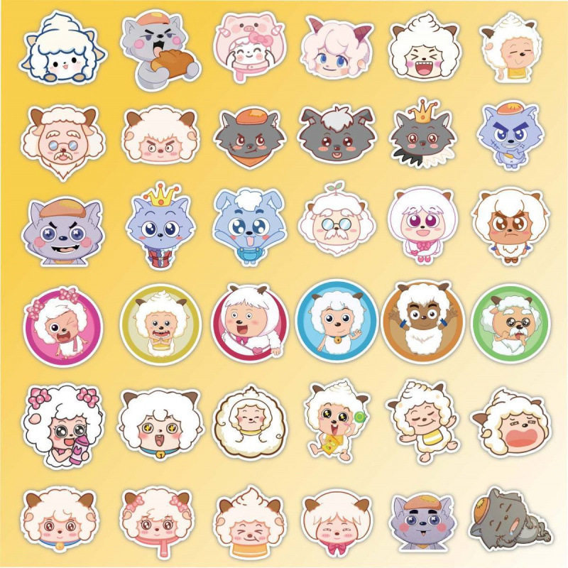 喜羊羊与灰太狼200张可爱卡通装饰手机笔记本电脑手账头盔DIY防水,3C数码配件,笔记本个性小贴纸,淘宝优惠券,粉丝福利购,淘宝优惠卷