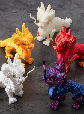 3D打印麒麟神兽网红仿真模型摆件摆摊可动创意儿童玩具小礼物造景
