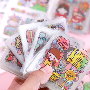 300张防水手账贴纸手帐套装 少女心透明水杯贴 ins风高颜值可爱韩版