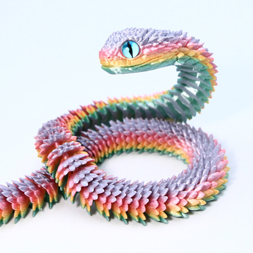 3d打印蝰蛇玩具模型夜光蛇关节可动仿真动物儿童玩具礼物摆件大全