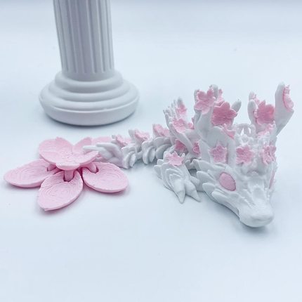 3D打印樱花龙仿真动物模型玩具关节可动摆件儿童礼物可爱中国龙