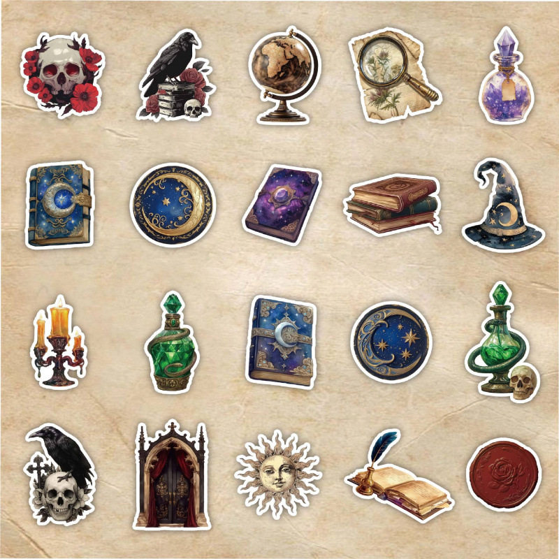 欧式神秘园贴纸124张复古笔记本电脑吉他头盔手账行李箱DIY装饰