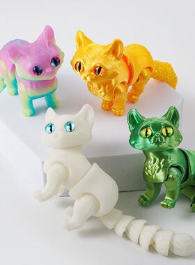 3D打印呆萌猫咪可爱儿童网红爆款摆件手办模型仿真玩具动物小礼品