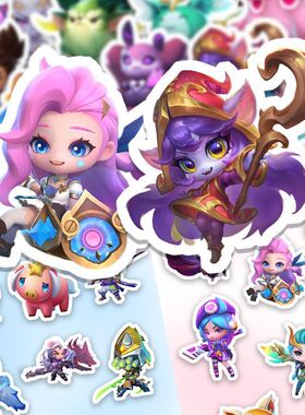 金铲铲英雄贴纸卡通可爱diy装饰200张行李箱手机手账相册贴画防水