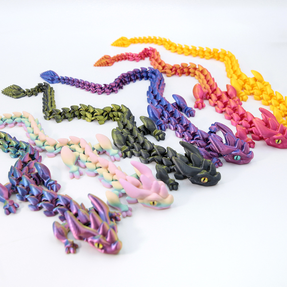 3D打印鳞甲中国龙男孩儿童玩具摆件关节可动手办动物模型模型大全