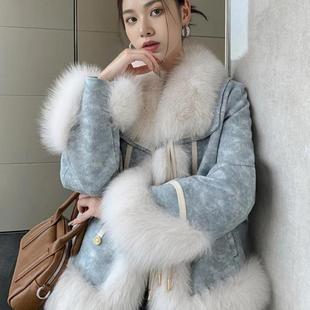 皮毛一体外套女 皮草大衣高贵优雅保暖超好看短款 2025秋冬季 年轻款