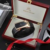 奢侈高档自动扣腰带商务裤 皮带真皮2024新款 带 保罗美思得男士 正品