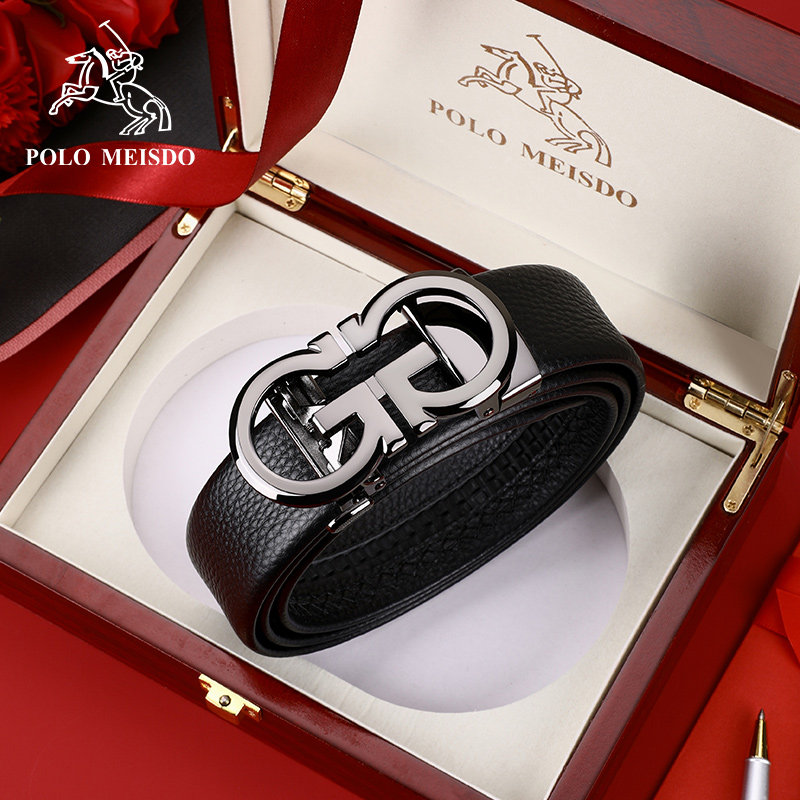 正品保罗男士皮带男款真皮2024新款高档自动扣腰带男品牌青年裤带