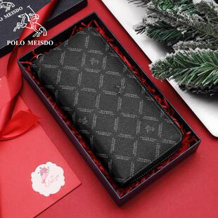 保罗美思得2024新款钱包男真皮长款拉链牛皮钱夹商务男士手拿包潮