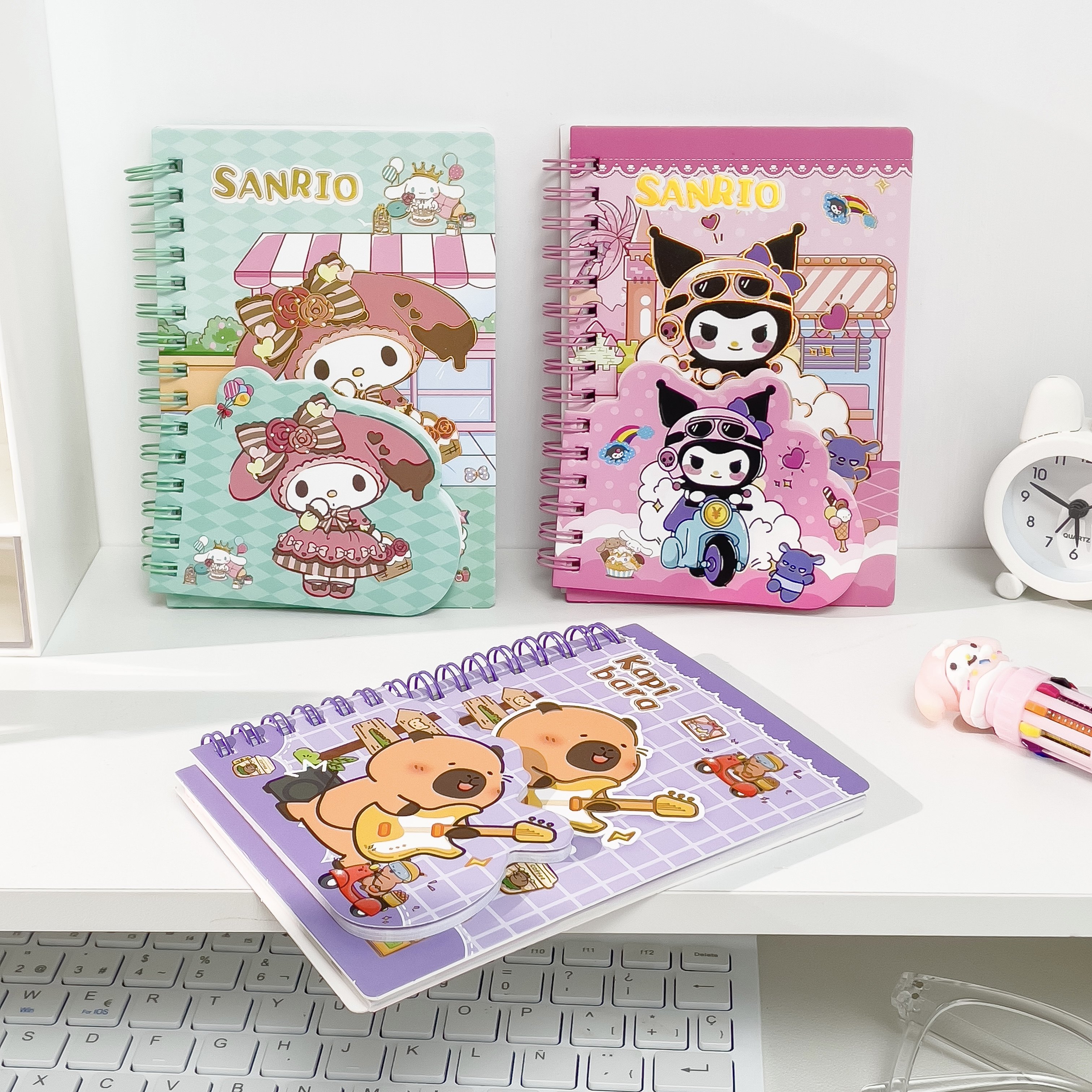 卡皮巴拉可爱卡通线圈本笔记事本学生创意DIY贴儿童手帐贴纸本,文具电教/文化用品/商务用品,笔记本/记事本,淘宝优惠券,粉丝福利购,淘宝优惠卷