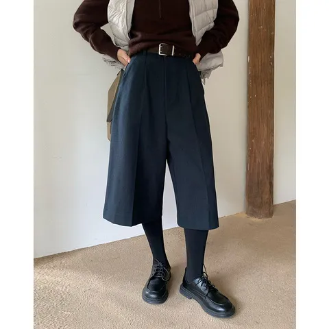 阔腿高腰EVERTRUE韩版女西装裤七分裤新款磨毛宽松681022025,女装/女士精品,休闲裤,淘宝优惠券,粉丝福利购,淘宝优惠卷