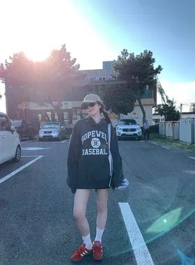 女套头大合集慵懒秋卫衣宽松长袖印花美式im上衣休闲向小众