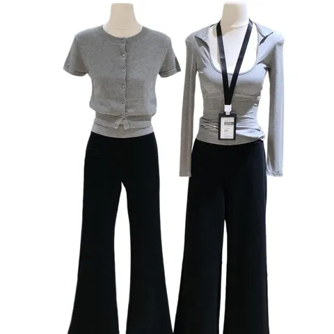 美式150窄版拼色垂感休闲裤xs高腰显瘦小秋季矮个子显高女直筒裤,女装/女士精品,休闲裤,淘宝优惠券,粉丝福利购,淘宝优惠卷