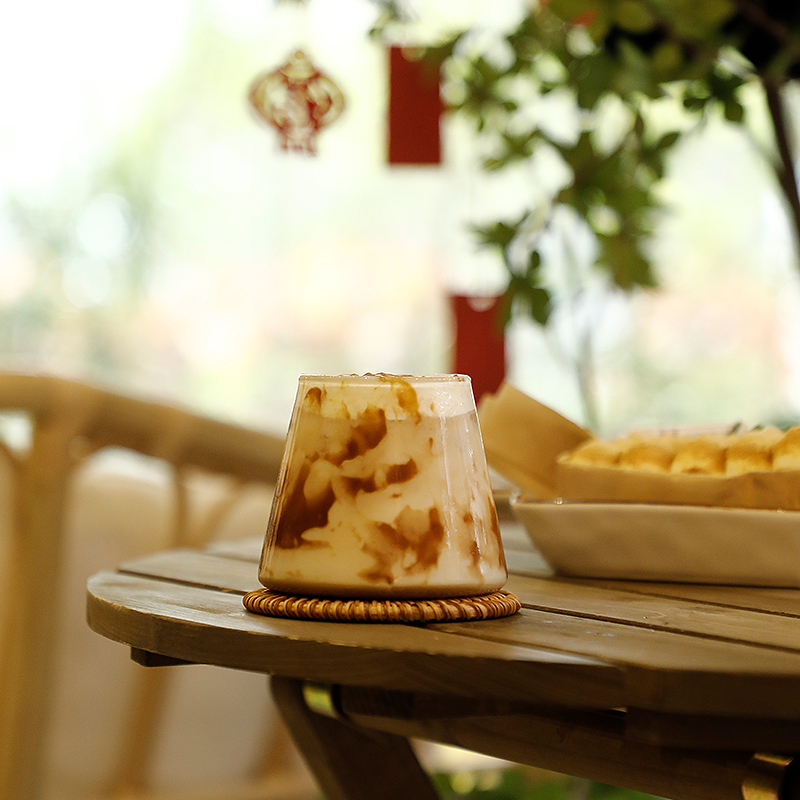 北欧极简！富士山杯玻璃杯家用早餐杯咖啡杯果汁杯啤酒杯牛奶杯子