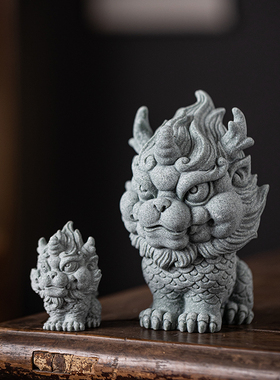 创意大小瑞兽麒麟帅气可爱茶宠客厅桌面摆件可养国潮吉祥物送礼品