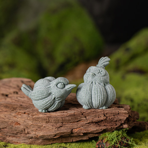 创意蒜头鸟茶宠摆件可爱算鸟香插