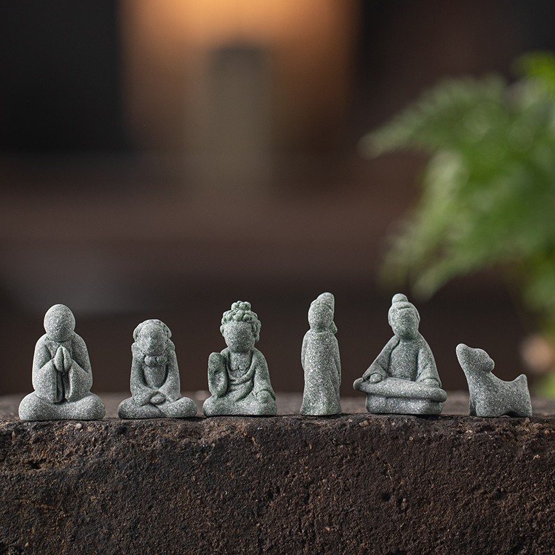 瓷水陶清国潮禅意迷你小茶宠摆件