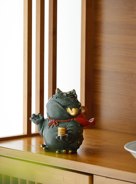 中式手工石材招财金蟾桌面创意家居客厅书房线香插茶桌装饰