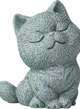 青砂石笔架可爱桌面小猫咪送礼品