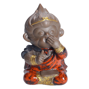 名家王顺功夫茶具生肖四不猴子紫砂茶宠摆件可爱家居装饰茶道茶玩