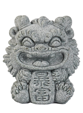 青砂石招财可爱桌面小麒麟装饰品