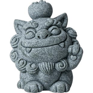 国潮风可爱小狮子博才平安一对茶宠摆件创意客厅桌面装饰品风师爷