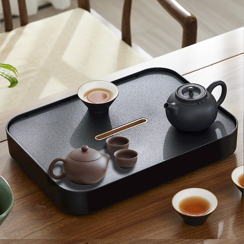 茶盘家用乌金石纹双层沥水防腐