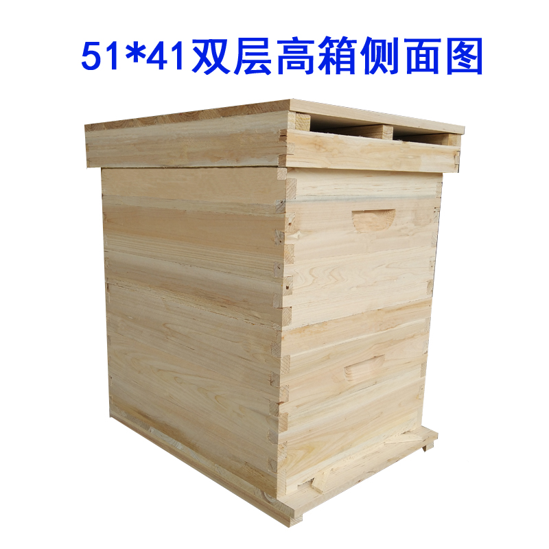 养蜂工具用品t蜂具标准蜂箱全杉木煮蜡双层高箱专业厂家隔板铁纱