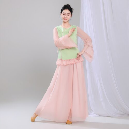 古典舞新中式飘逸马甲演出服套装