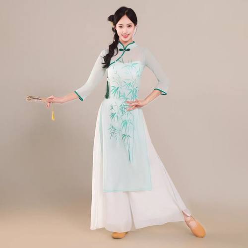 新款仙气身韵旗袍古典舞舞蹈服