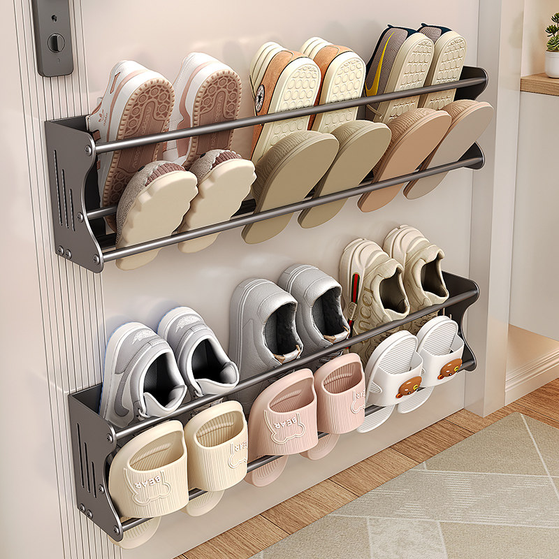 磁吸拖鞋挂架入户门后门口玄关免打孔鞋架门上壁挂式鞋子多层收纳,收纳整理,挂门置物架,淘宝优惠券,粉丝福利购,淘宝优惠卷