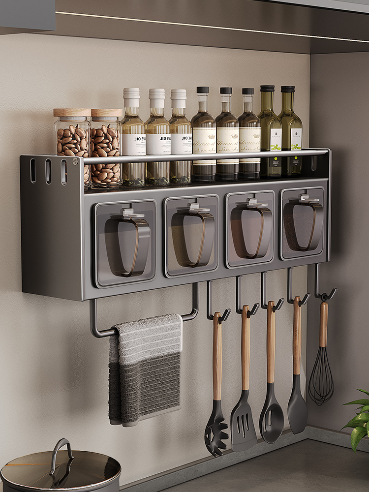 厨房调料盒调料置物架免打孔壁挂多功能调味品罐收纳组合套装家用