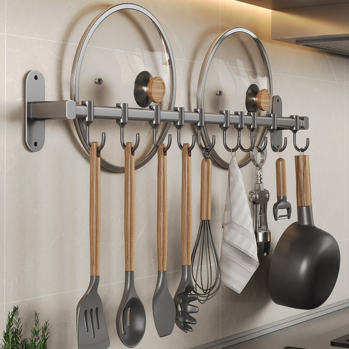 厨房挂钩免的孔挂架挂杆