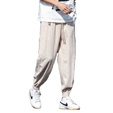 休闲裤男薄款亚麻裤日系宽松哈伦束脚工装九分裤DSA016-8230-P80，男装工装外套，电商A016