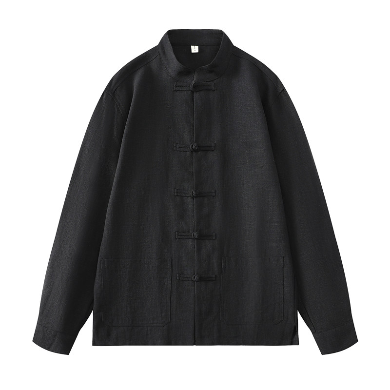 风亚麻外套开衫夏季防晒汉服唐装长袖衬衫男DSA016-1180-P95,男装防晒衣,电商A016