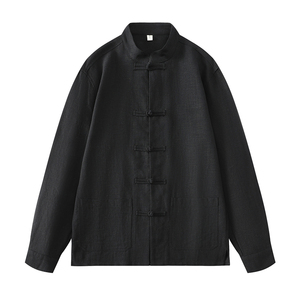 风亚麻外套开衫夏季防晒汉服唐装长袖衬衫男DSA016-1180-P95图片