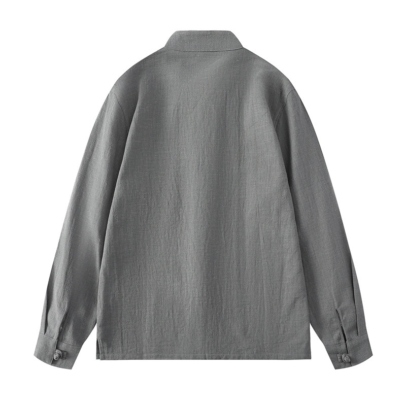 风亚麻外套开衫夏季防晒汉服唐装长袖衬衫男DSA016-1180-P95,男装防晒衣,电商A016
