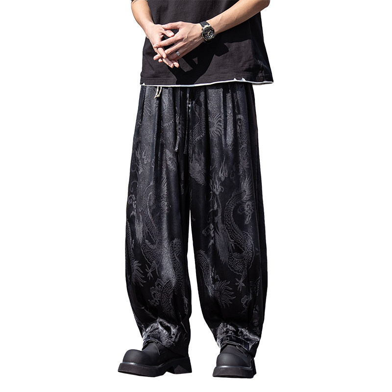 风休闲裤男士春夏款长裤大码宽松黑色束脚裤子A016-8235-P65,男装休闲裤,电商A016