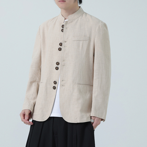 风外套夹克大码中式长袖衬衫亚麻西服男装DSA016-1178-P120图片