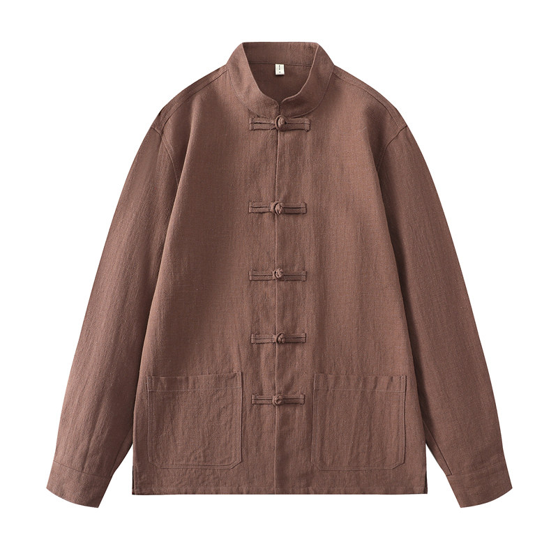 风亚麻外套开衫夏季防晒汉服唐装长袖衬衫男DSA016-1180-P95,男装防晒衣,电商A016