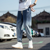 冰丝牛仔裤简约时尚休闲裤潮男长裤新款大码束脚九分裤子8217-p60，男装牛仔裤，电商A016