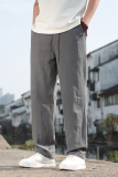 棉麻裤2025男休闲裤风纯色百搭直筒裤轻柔舒适长裤子8233-P80，男装休闲裤，电商A016