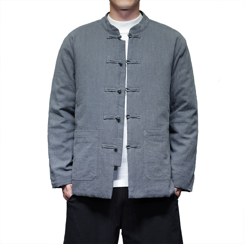 风棉衣男模3冬款大码棉麻休闲夹克保暖棉袄外套唐装1181-P145,男装夹克,电商A016