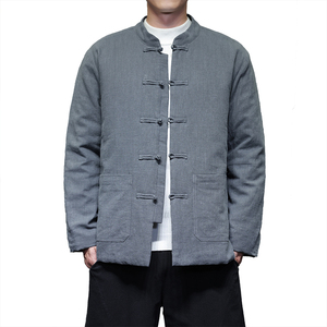 风棉衣男模3冬款大码棉麻休闲夹克保暖棉袄外套唐装1181-P145图片